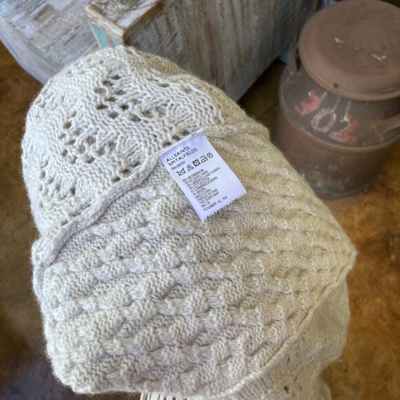 AllSaints Theo Short Off White Wrap Luxurious Knit Cardigan Size M/L 12-14 EUC - Picture 3 of 14